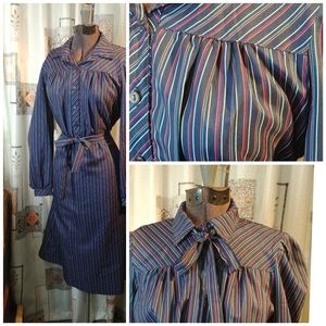 Vintage Breli Stripe Shirt Dress